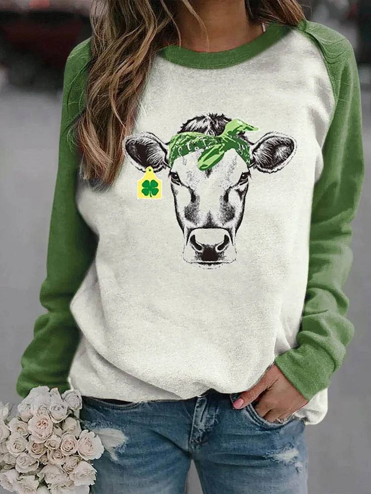 Funny Cow Bandana Printed Women's Sweatshirt