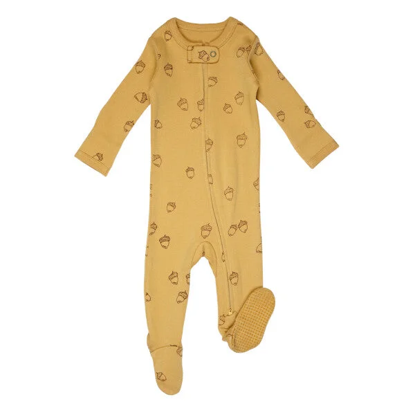 Honey Acorn Organic Zipper Footie Pajamas