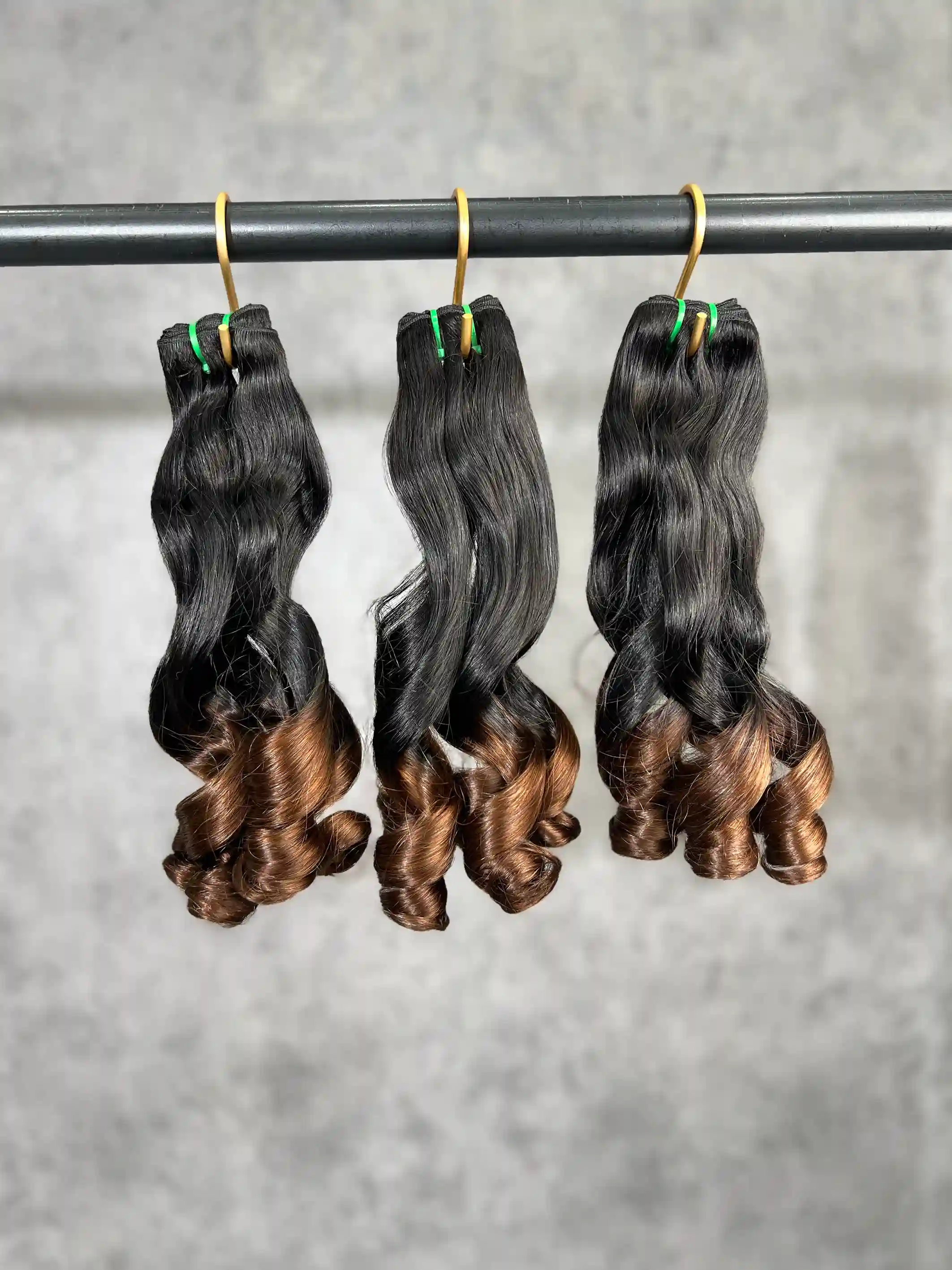 3PCS Super Double Drawn Color 1B/4 Bouncy Curly Hair Bundles | 12&ndash;30 Inch | Boruihair | 100% Human Hair