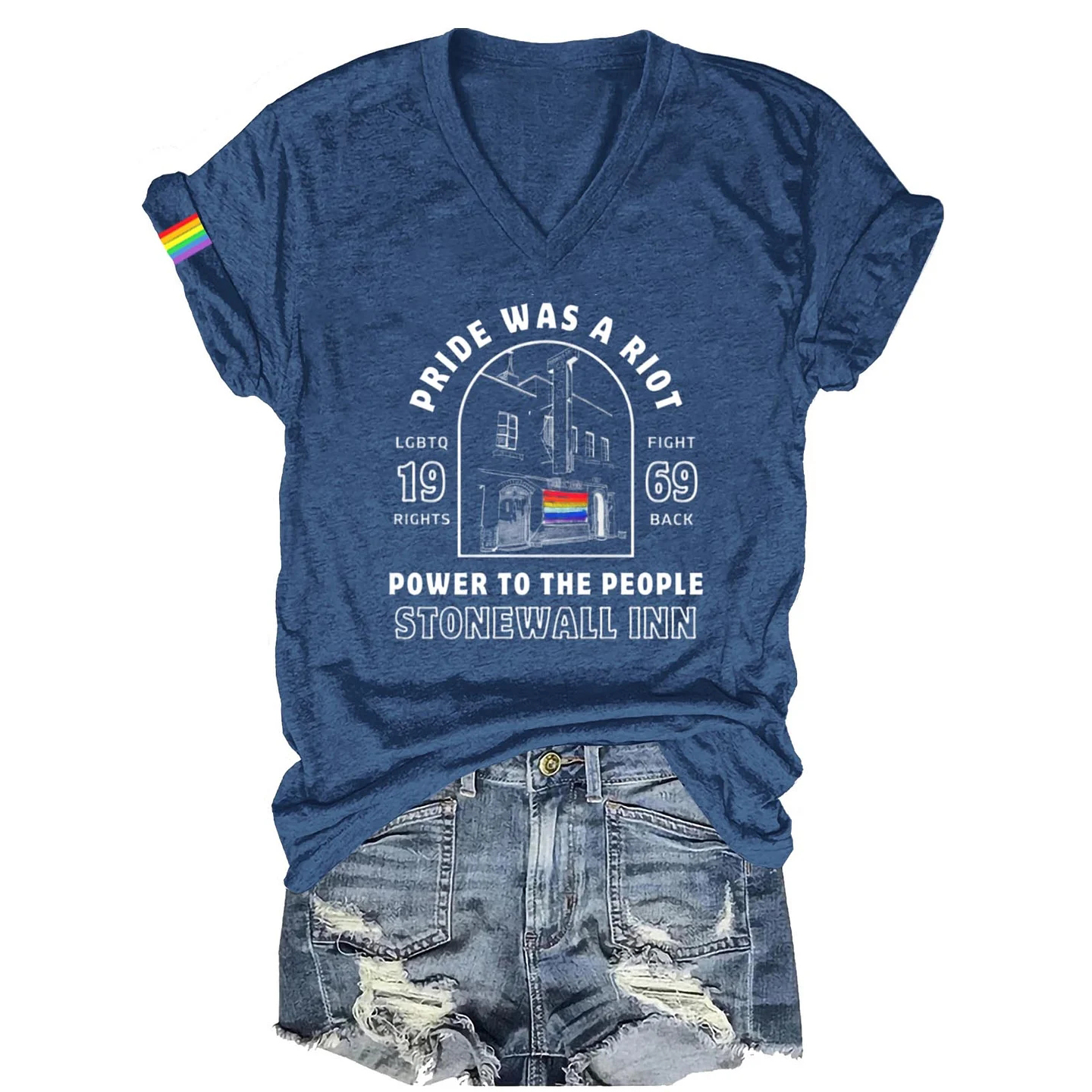 Comstylish Women's Pride Was A Riot Power To The People Stronewall Inn LGBT Casual T-Shirt