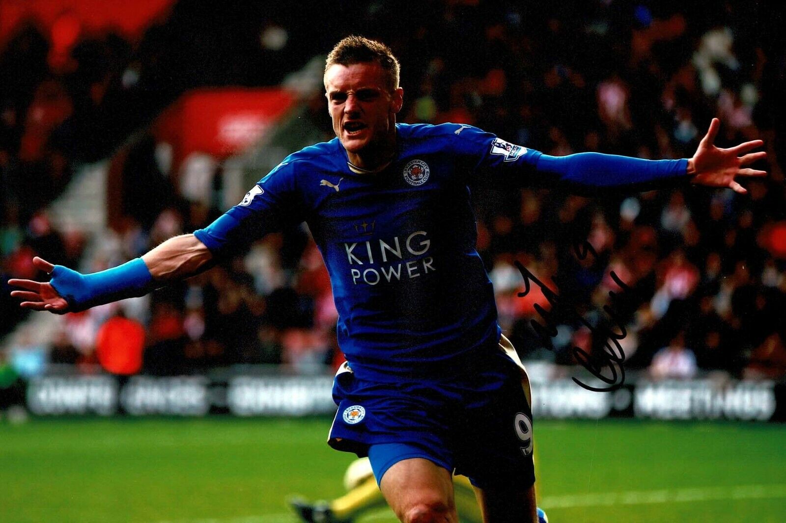 Jamie VARDY 12x8 Signed Autograph Photo Poster painting 1 AFTAL COA Leicester City ENGLAND