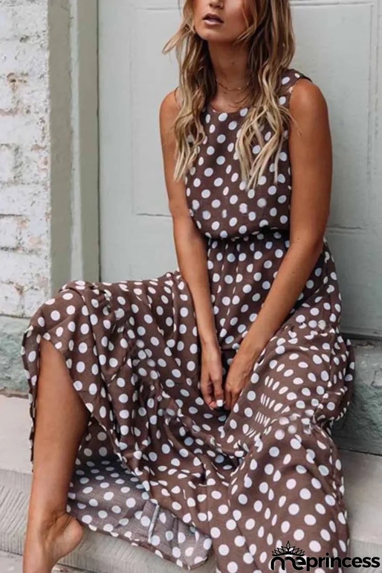 Polka Dot Round Neck Dress (5 Colors)