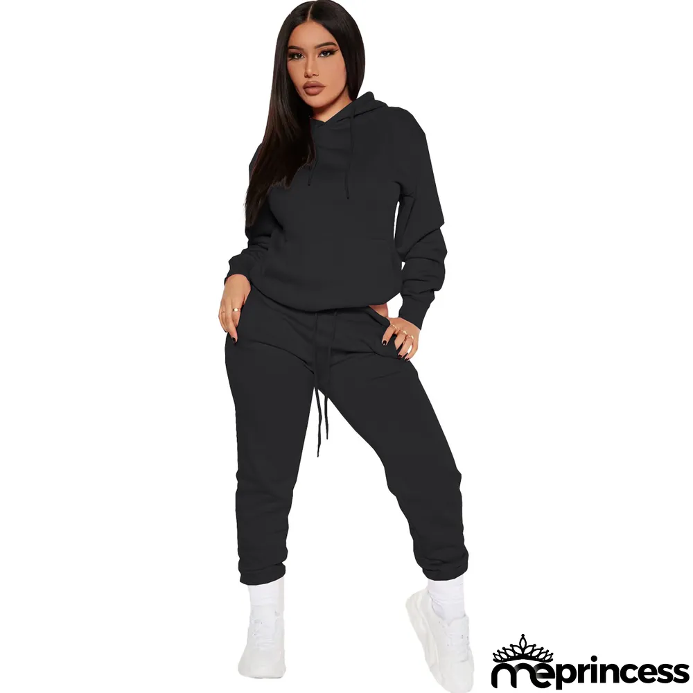 Women Casual Hoodies and Pant Two Piece Set