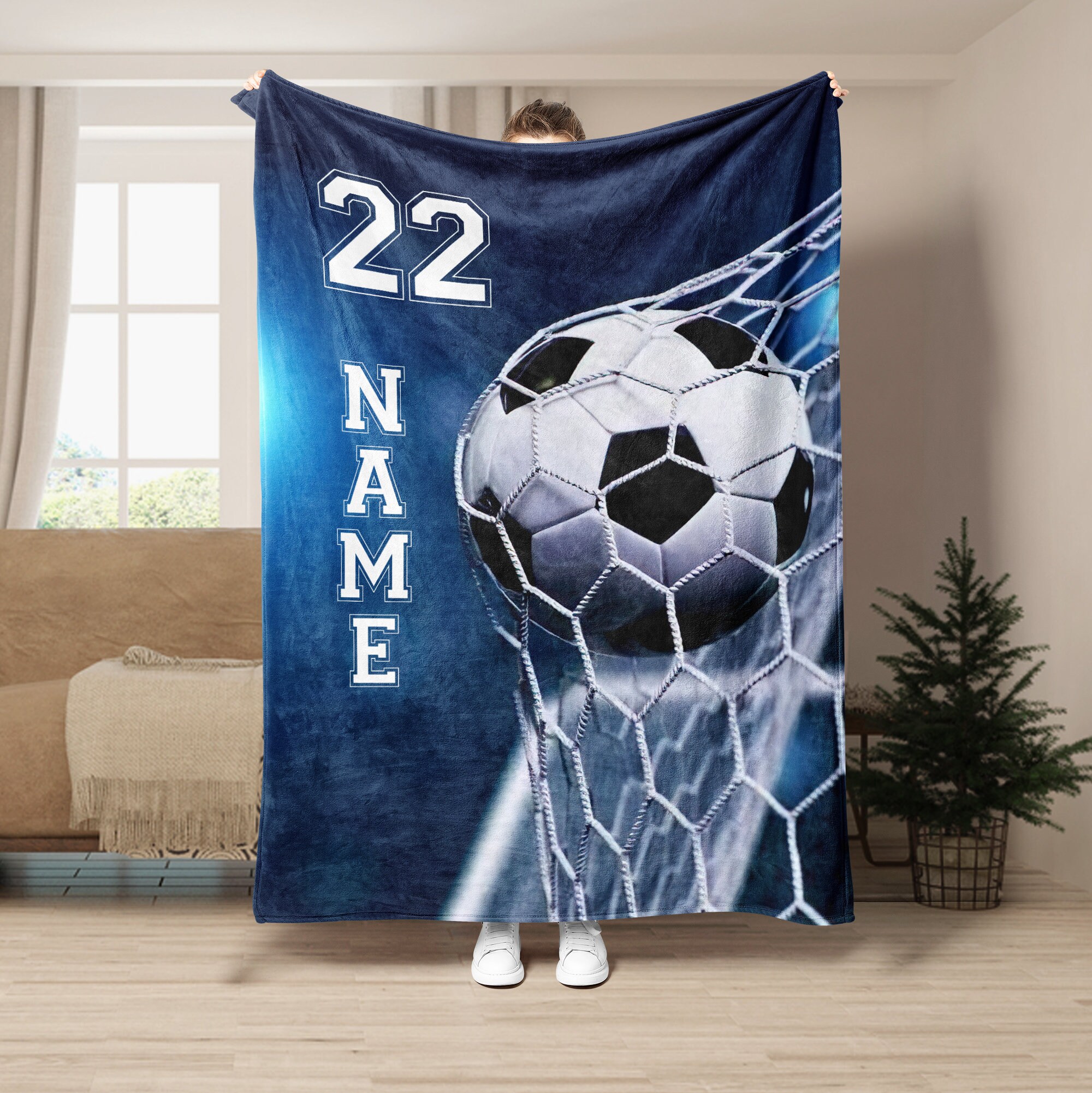 Kustomball Soccer Blanket{Custom Name Blankets, Personalized Name Blanket}