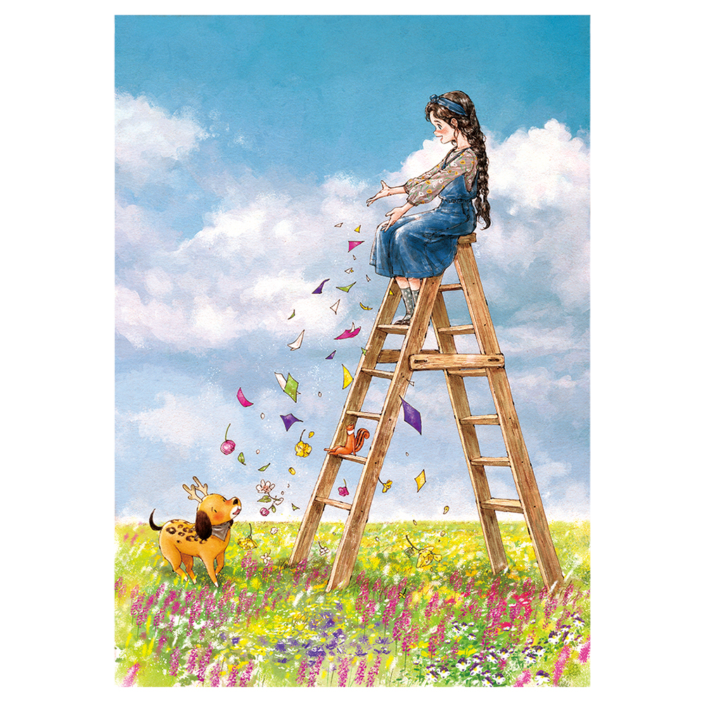 

Playing Black Hair Girl - 11CT Stamped Cross Stitch - 53*72CM, 501 Original