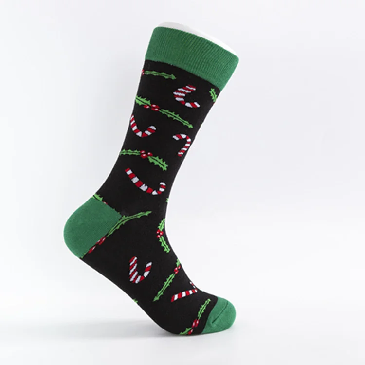 Colorful Plus Size Christmas-themed Cotton Socks ctolen