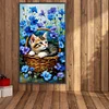 Diamond Painting-DIY Full Round Drill Flower Cat(70*40 CM)