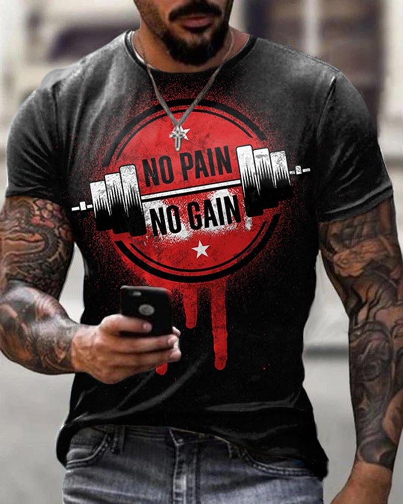 Metropolitan Man Dumbbell Print T-shirt