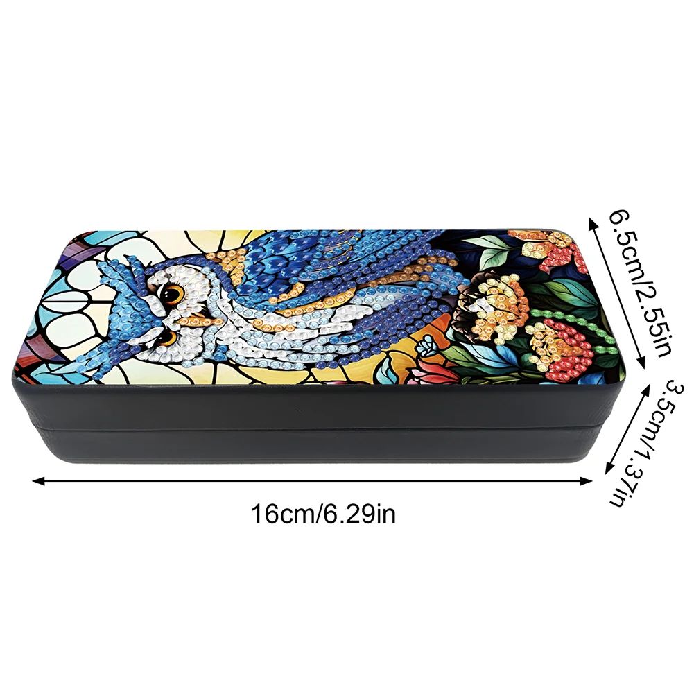 Owl Diamond Painting Eyeglasses Case Diamond Art Sunglasses Case for Adults
