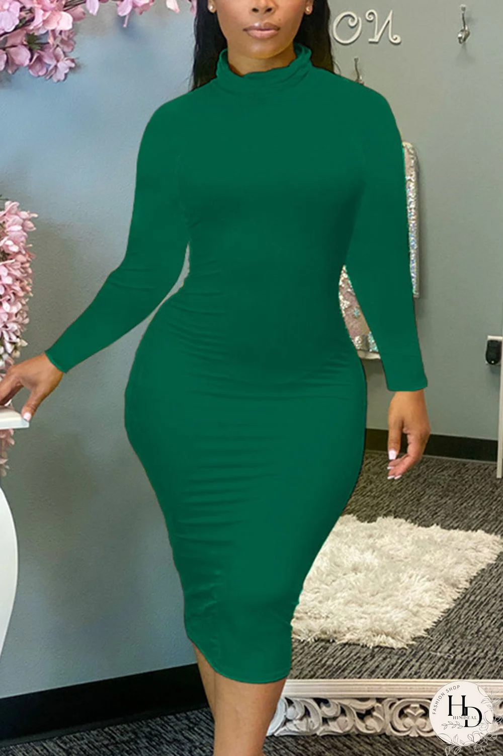 Red Sexy Solid Patchwork O Neck Pencil Skirt Dresses