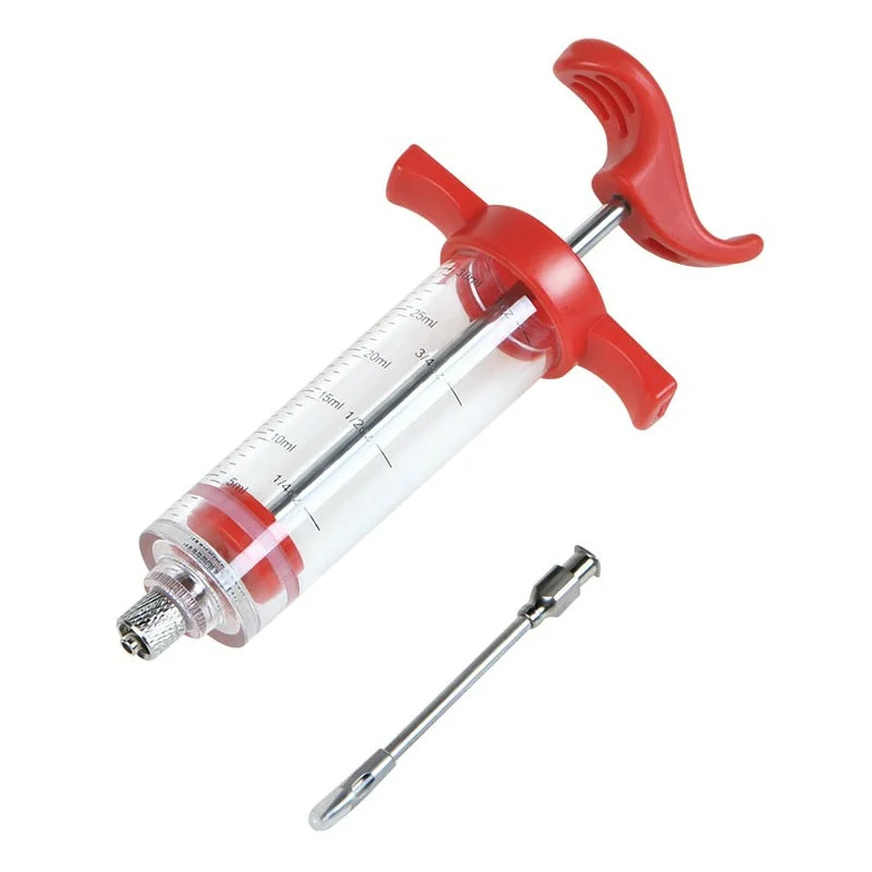 Food Grade PP Stainless Steel Needles Spice Syringe Set BBQ Meat Flavor Injector Kithen Sauce Marinade Syringe Accessory