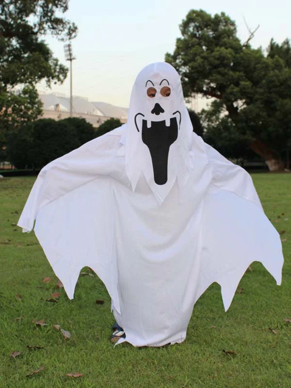 White Ghost Parent-Child Halloween Costume-elleschic