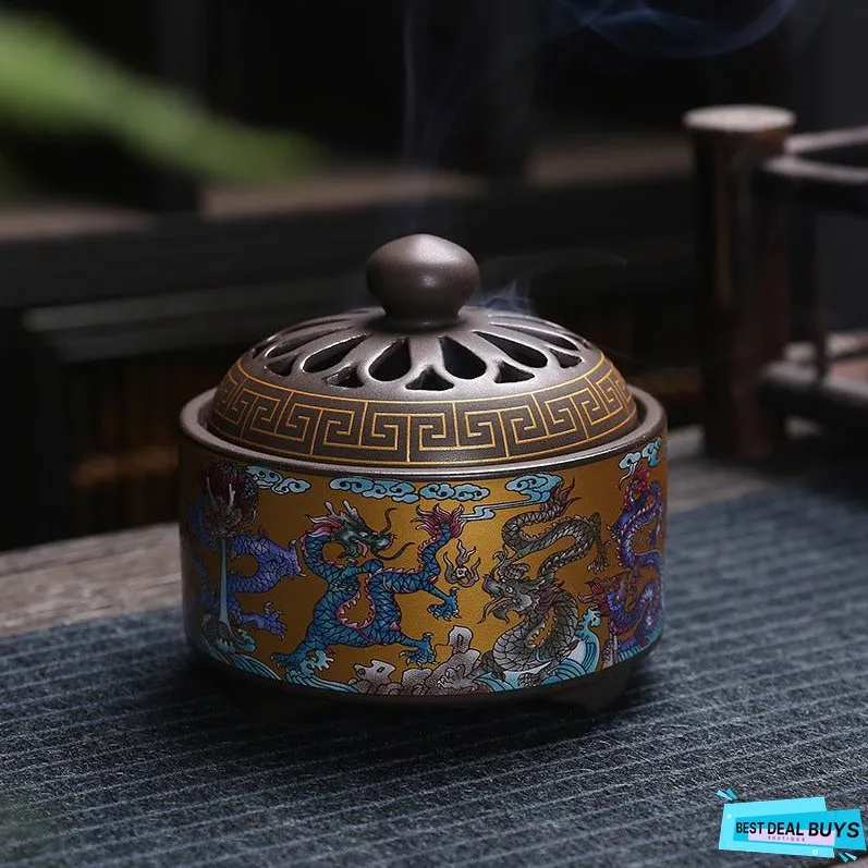 Antique Cloisonne Incense Burner Handicraft Ornament Creative Home Indoor Incense Enamel Color Burner