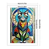 Cat Stained Glass-11CT Stamped Cross Stitch 40*60cm(Big Size)