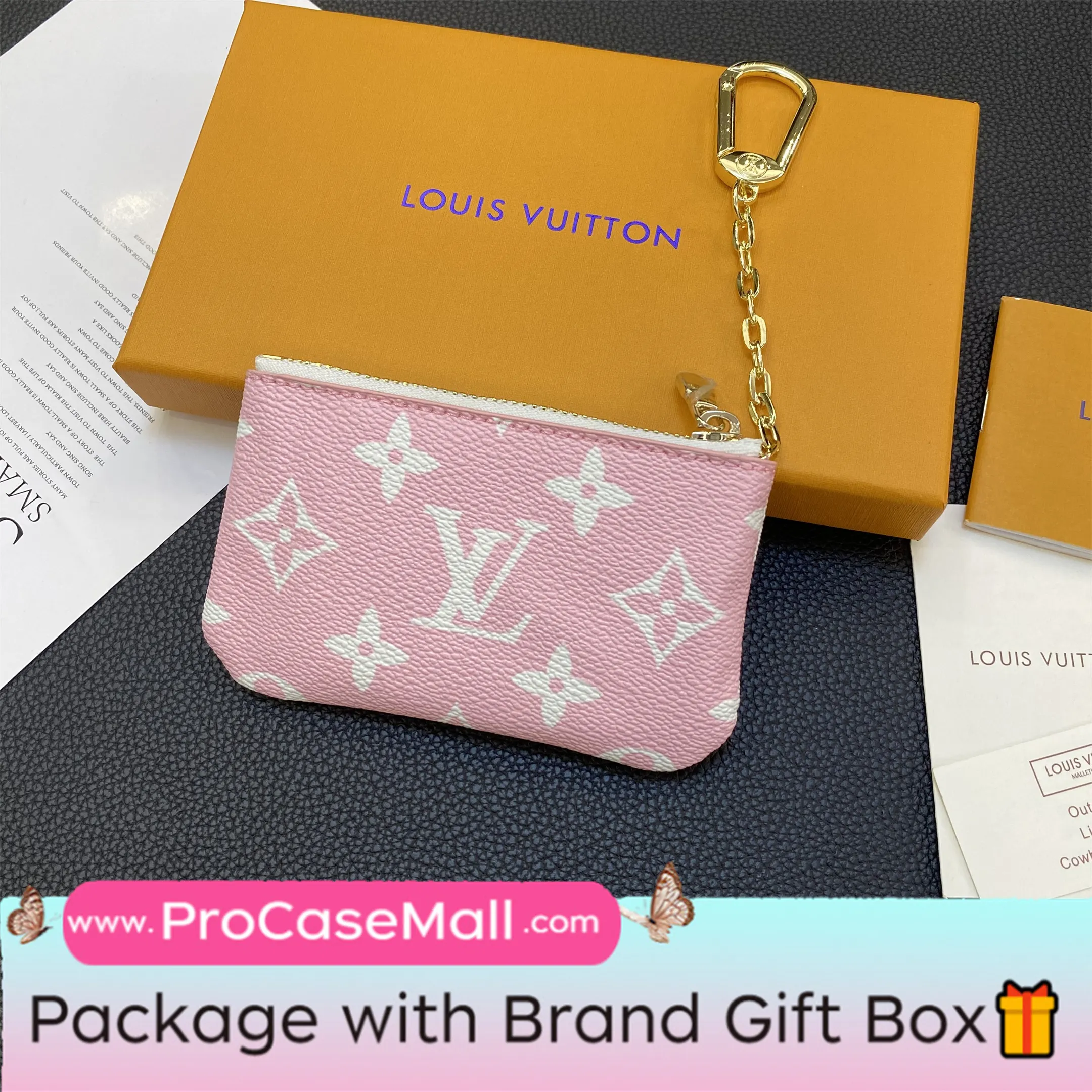 Louis Vuitton Monogram Canvas Leather Coin Purse Checkerboard Wallet