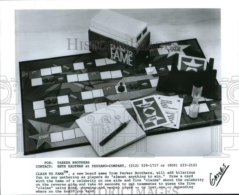 Press Photo Poster painting Claim To Fame Board Game by Park Brothers - sax29160