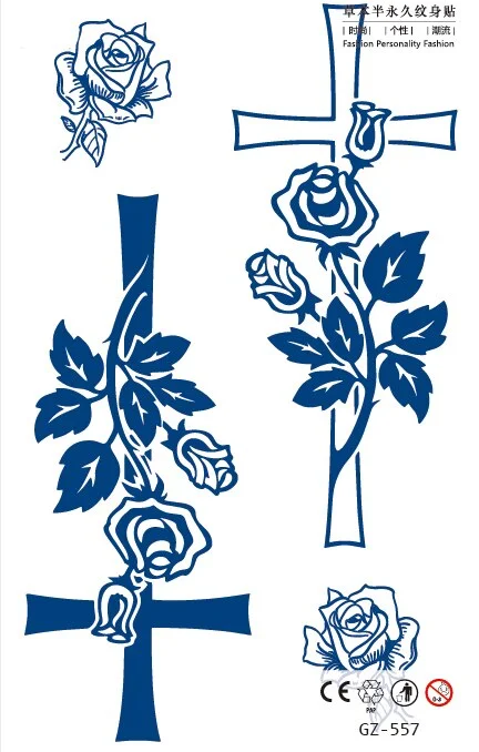 Temporary Tattoo Sticker Skull Wing Flower Cross Juice Ink Lasting Girl Women Chest Neck Hand Finger Fake Small Tatoo Hot Sale