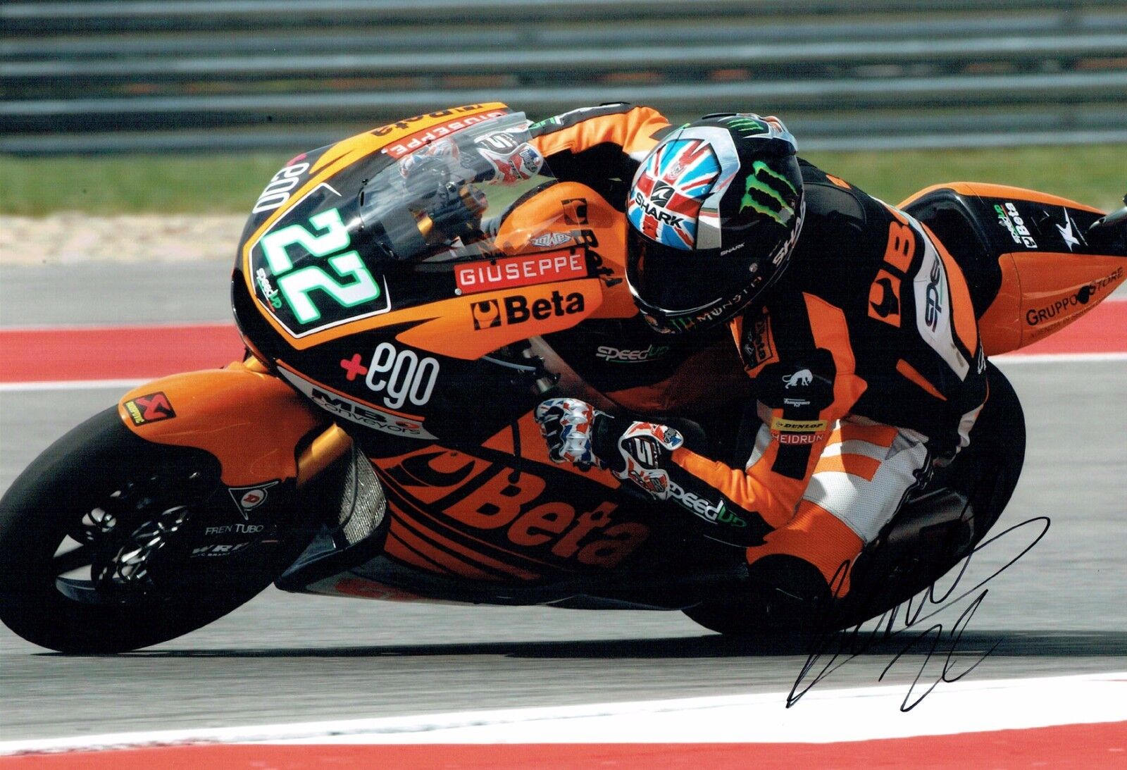 Sam LOWES SIGNED British MOTO2 Autograph 12x8 RACE Photo Poster painting AFTAL COA Speed Up