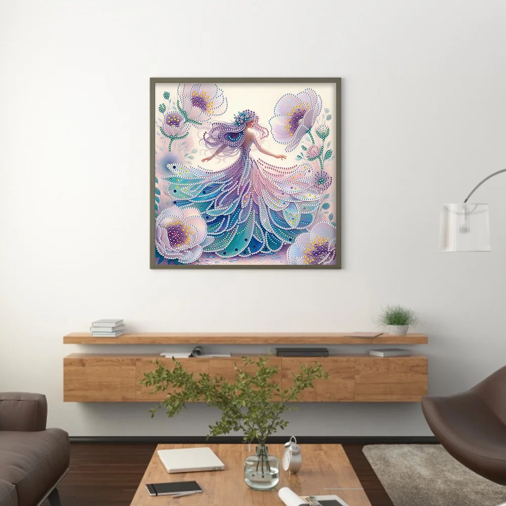 Diamond Painting - Partial Crystal Drill - Flower Girl(Canvas|30*30cm)