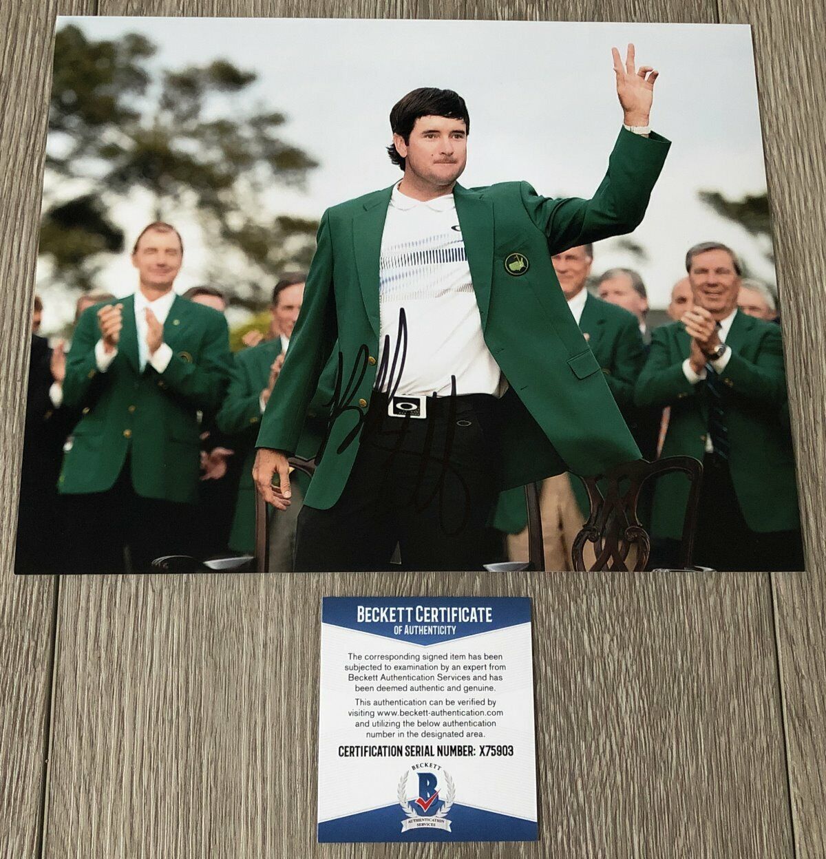 BUBBA WATSON SIGNED 2014 MASTERS 8x10 Photo Poster painting B w/EXACT PROOF & BECKETT BAS COA