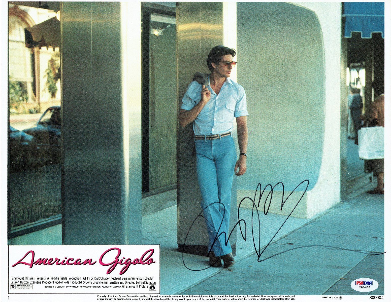 Richard Gere Signed American Gigolo Autographed 11x14 Lobby Card PSA/DNA #Z80638