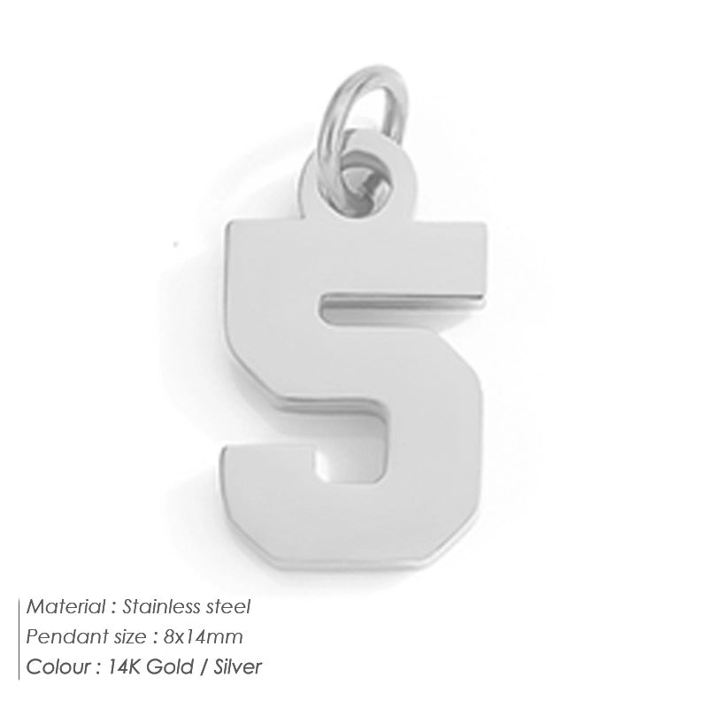 1 Piece 14*17mm 8 * 14mm 304 Stainless Steel 14K Gold Plated Number Pendant Jewelry Accessories