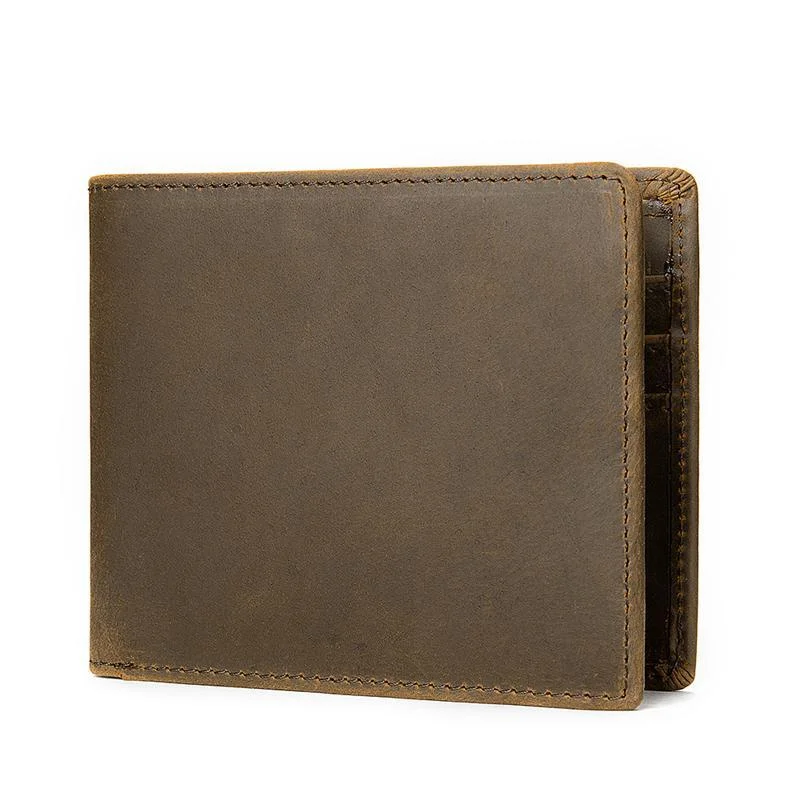 Durable Plain Casual Cash Card Holder Vintage Leather Wallets