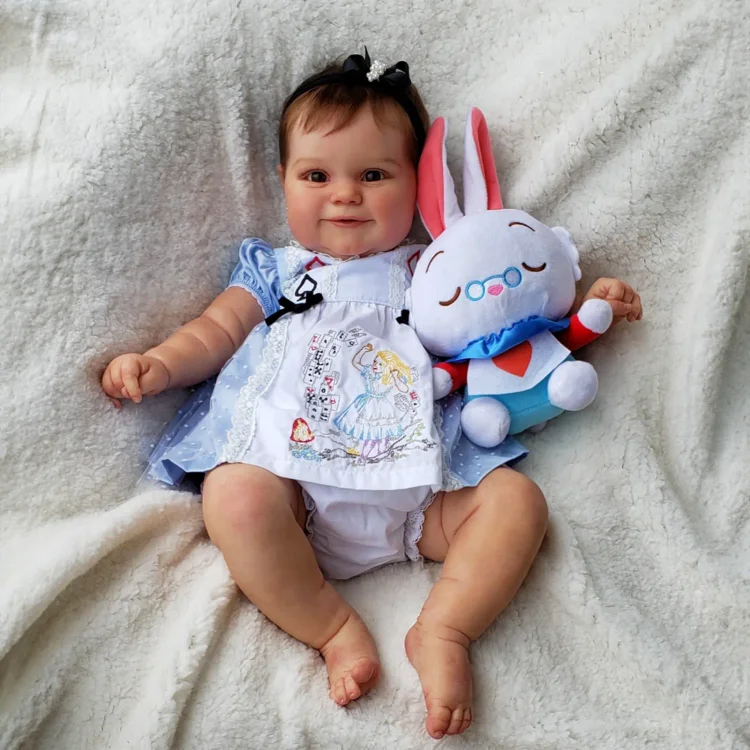  20'' Eyes Opened Reborn Baby Doll Realistic Toddlers Girl Named Harina with Heartbeat💖 & Sound🔊 - Reborndollsshop®-Reborndollsshop®