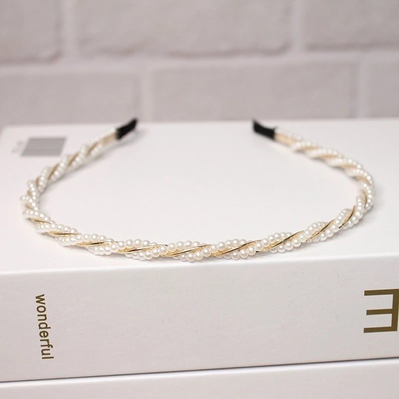 New Pearl Headband Women Korean Internet Celebrity Headband Hair Clip Women’s Simple Elegant Pressed Hair Clip Headwear