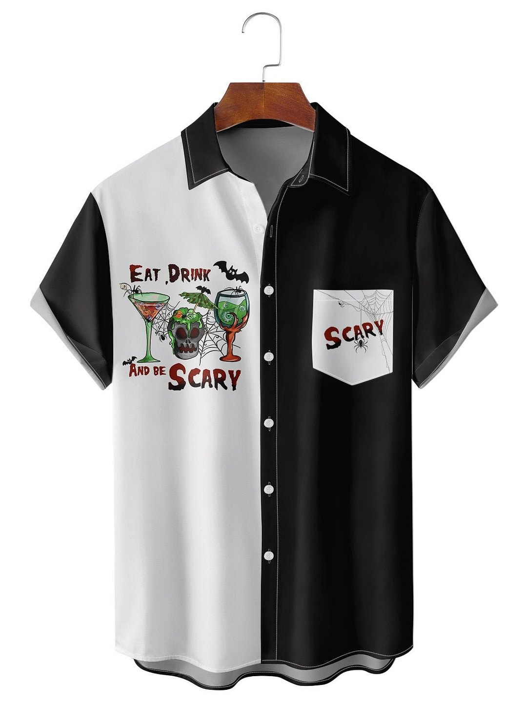 Halloween Casual Loose Men's Plus Size Short-Sleeved Shirt