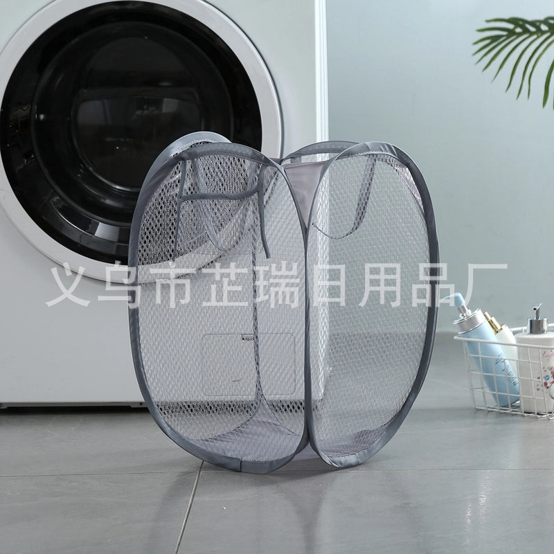Grid Foldable Dirty Clothes Basket Simple Storage Basket Dirty Clothes Basket Household Bathroom Laundry Basket Sundries Basket