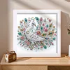 5D DIY Partial Special Shaped Drill Diamond Painting Kit Peacock Decor With Frame Kit 18x18cm