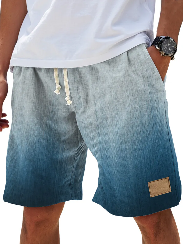 Men's Stripe Gradient Casual Loose Shorts-Customized products