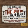 Personalized Patio Bar Time Well Wasted Custom Classic Metal Signs