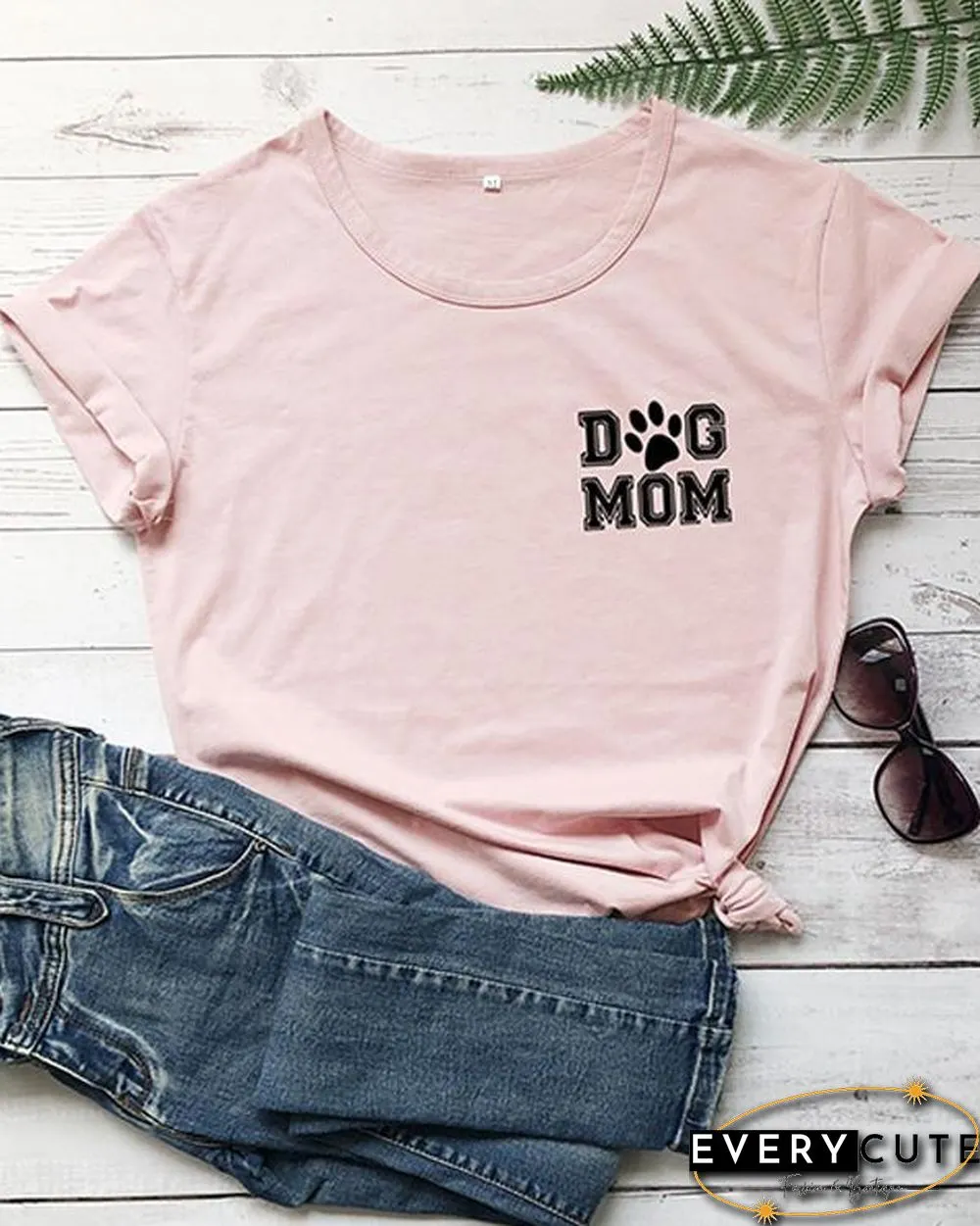 Dog Mom Cotton Tee Printed T-Shirt