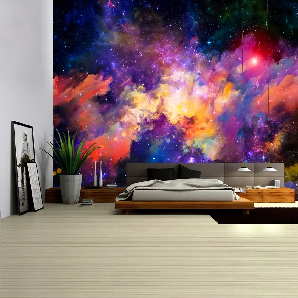 3D Galaxy Psychedelic Wall Tapestry Planet Space Tapestry Hanging Polyester Boho Decorations High Quality Wall Hanging