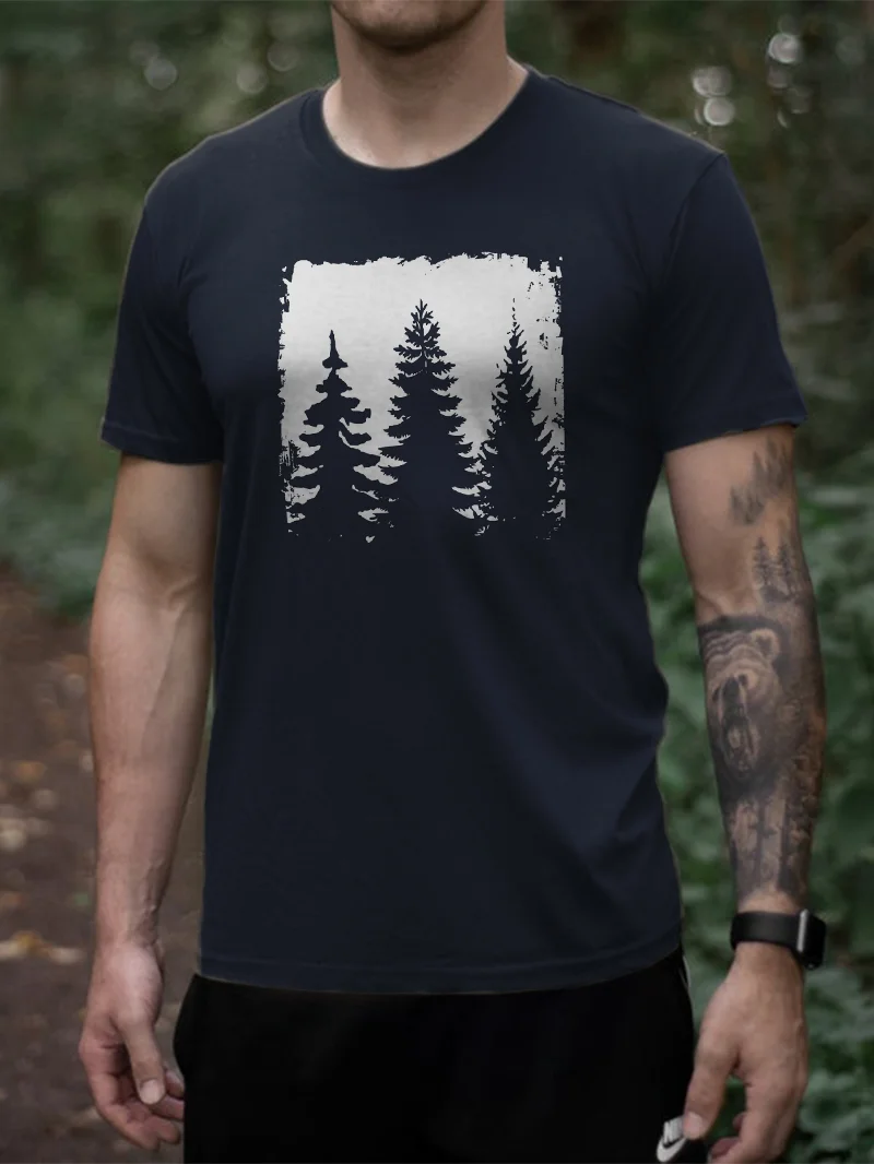 Outdoor Forest Printed Men's T-Shirt in  mildstyles