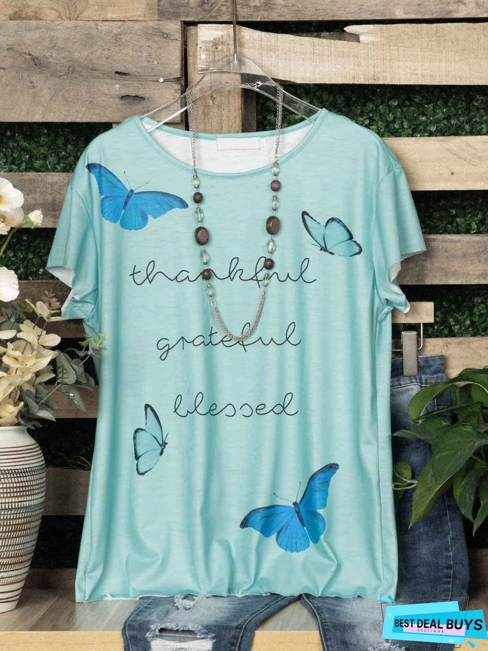 Lake Blue Butterfly T-shirt