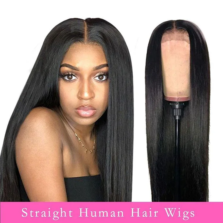 150% Density 360 Straight Lace Front Human Hair Wigs-elleschic