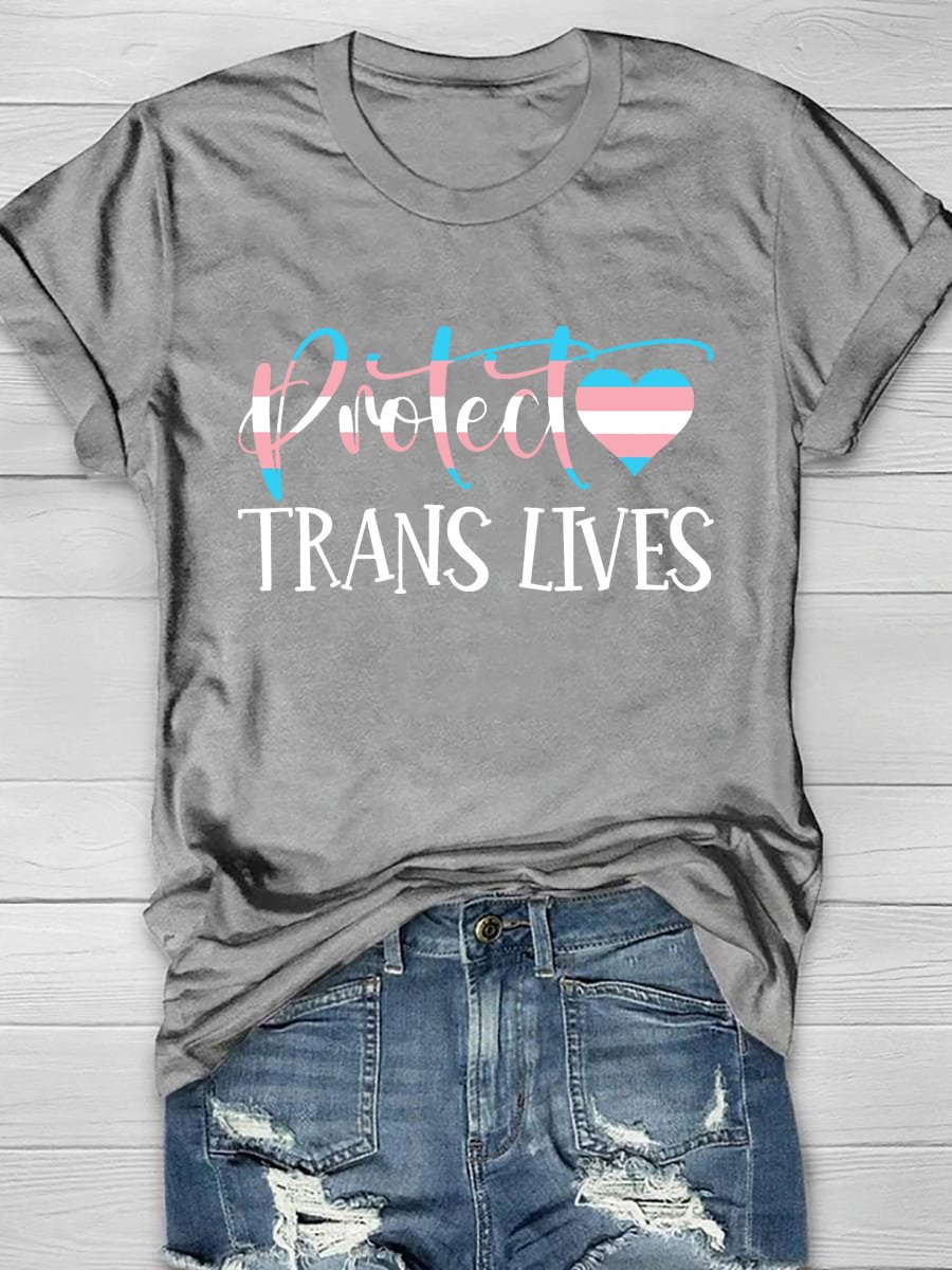 Protect Trans Kids Print Short Sleeve T-Shirt