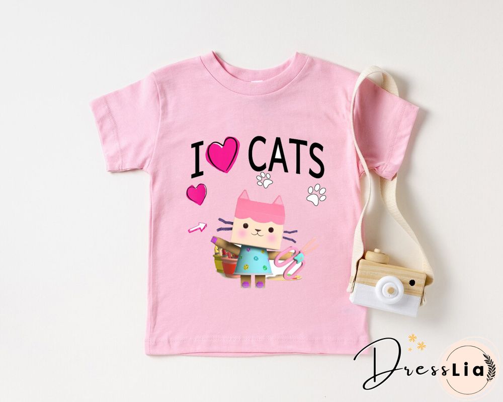 Kawaii Girls T Shirts Gabbys Doll House Cartoon Print Childrens Tshirt Summer Tee Girls Clothes White Camisole Tops