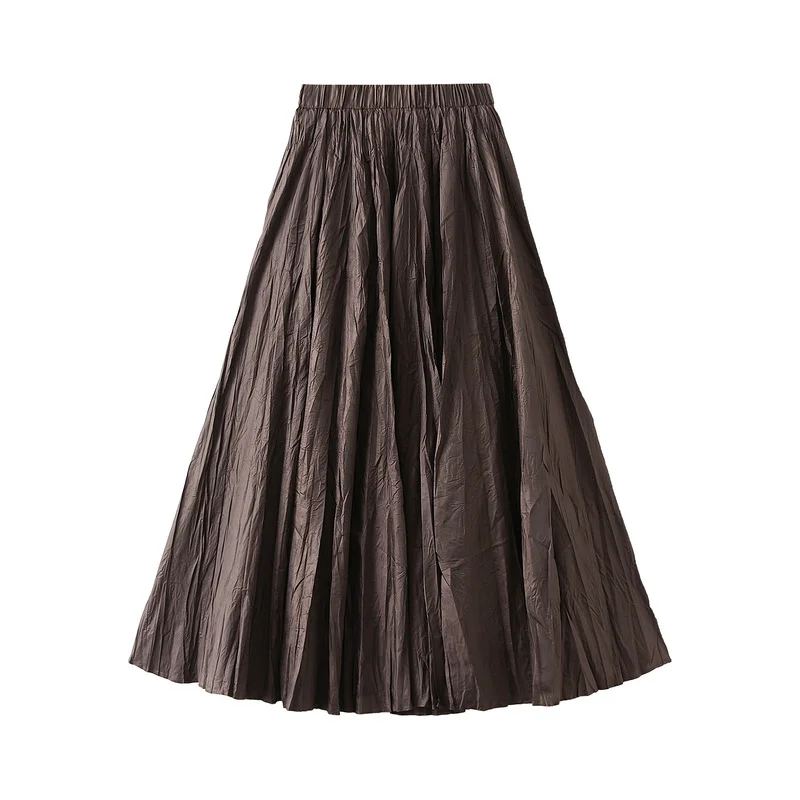 Nigikala Nigikala Luxury Design Wrinkled Process Big Swing Dress Girls Spring Autumn And Winter Umbrella Skirt A Word Long Skirt High-End Feel Skirt 1872