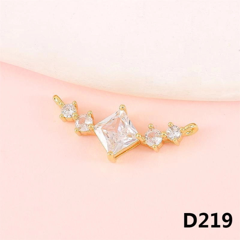1 Piece 1-2cm Copper Zircon Geometric Jewelry Accessories Pendant
