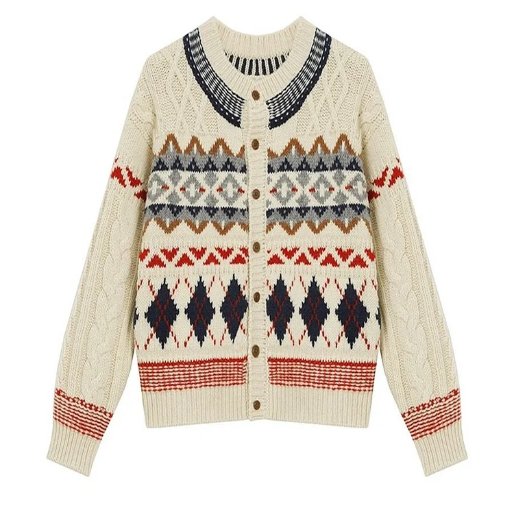 Loose Knit Long Sleeve Sweater Outerwear - yankia