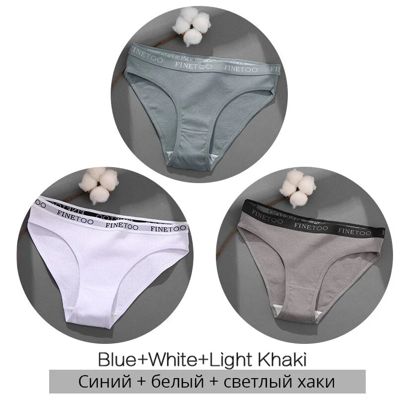 FINETOO Letter Cotton Panties Women M-2XL Lady Underpants Girls Briefs Fashion Cotton Underwear Soft Panty Female Lingerie 2020