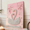 DIY Pearl Painting Swan for Home Wall Decor with Frame(40*30cm)