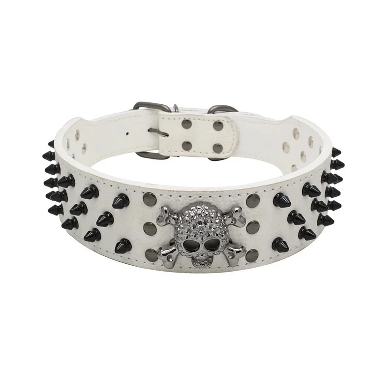 Rivets Studded Pet-accessories Boxer Skull Bullet Dog-collar Wide-spiked Dogs Cool Large