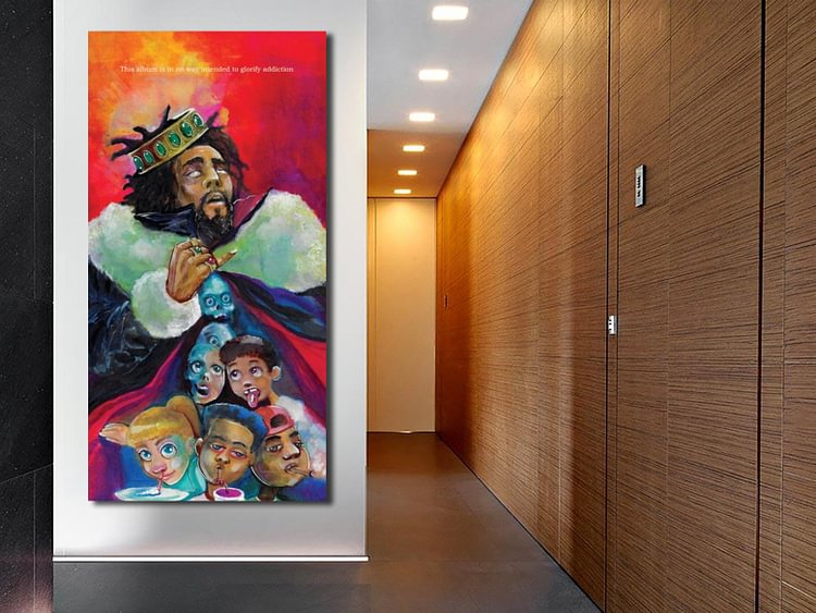 J. Cole KOD Hip Hop Artist Album Canvas Wall Art