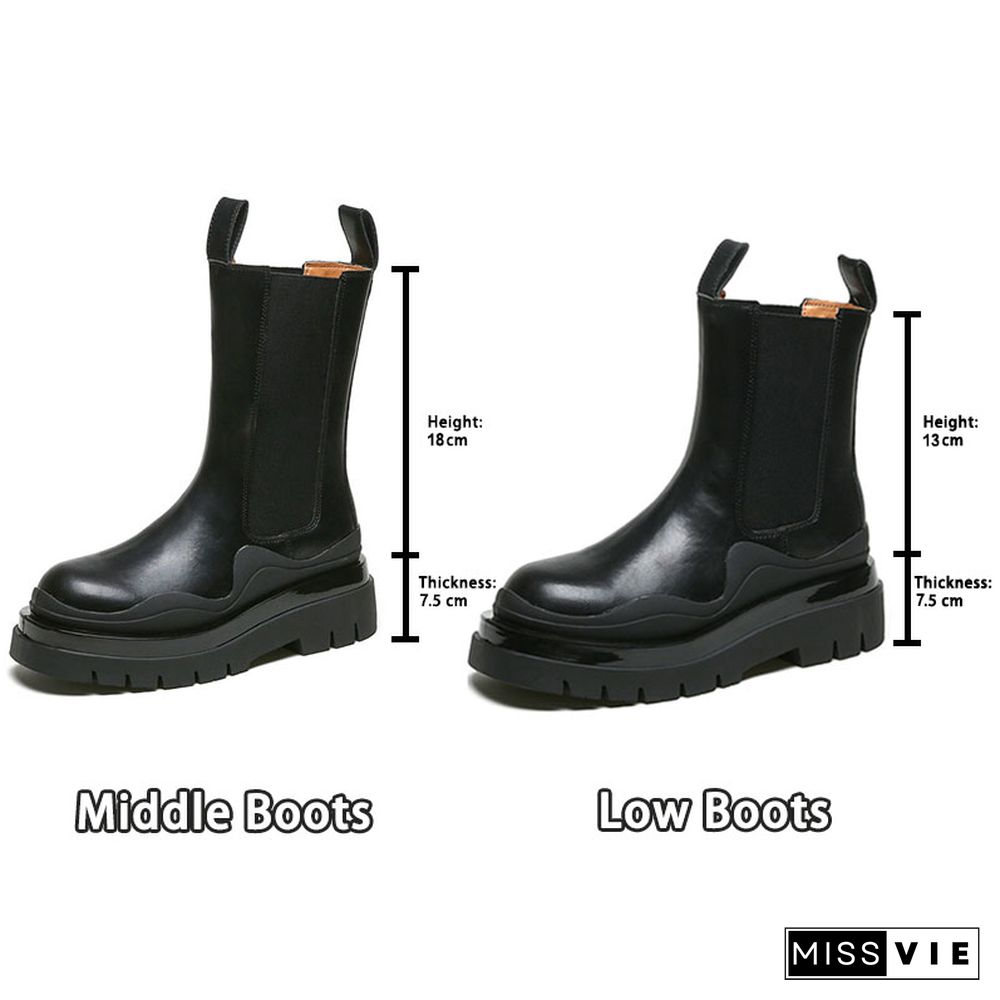 Slip-On Colorblock Platform Boots