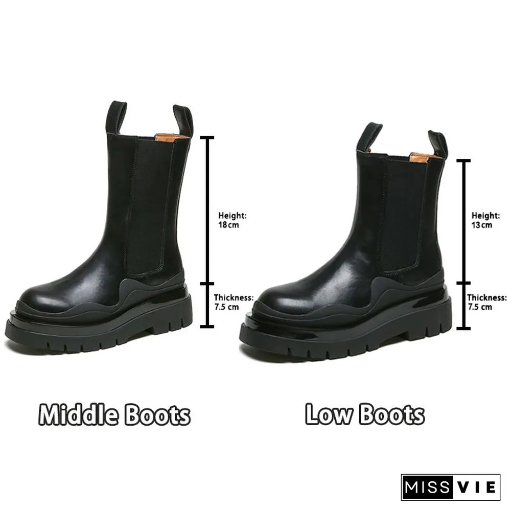Slip-On Colorblock Platform Boots